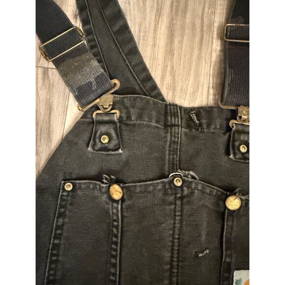 VTG 80s Carhartt Duck Bib Overalls  Durable Cotton Canvas thrashed grunge Read - Picture 10 of 16